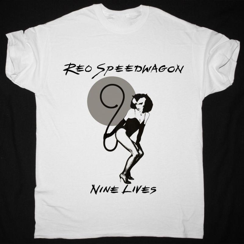 Vtg REO Speedwagon Band Nine Lives Cotton White All Size Men Women Shirt TU736 S
