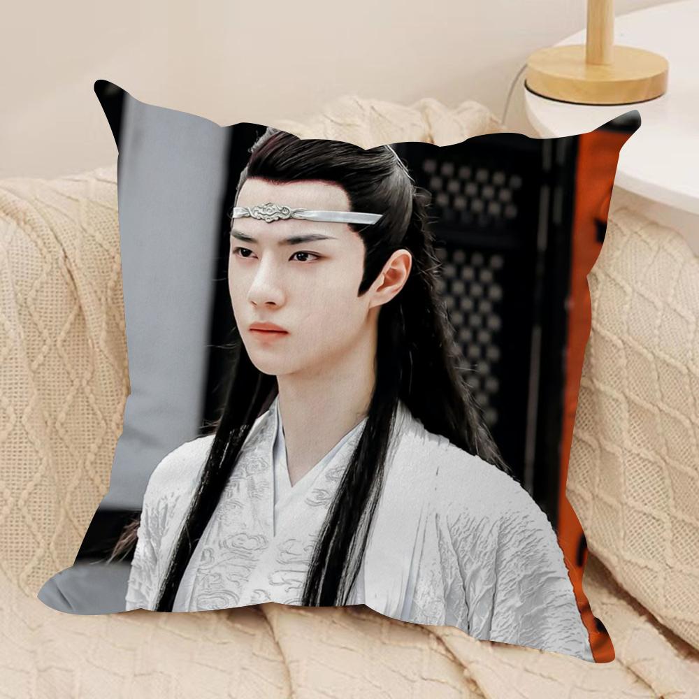 W-Wang Yibo Kissenbezug Weicher Plüschstoff Beidseitig Bedruckter Sofakissenbezug für Alle Jahreszeiten Heimdekoration Geschenk