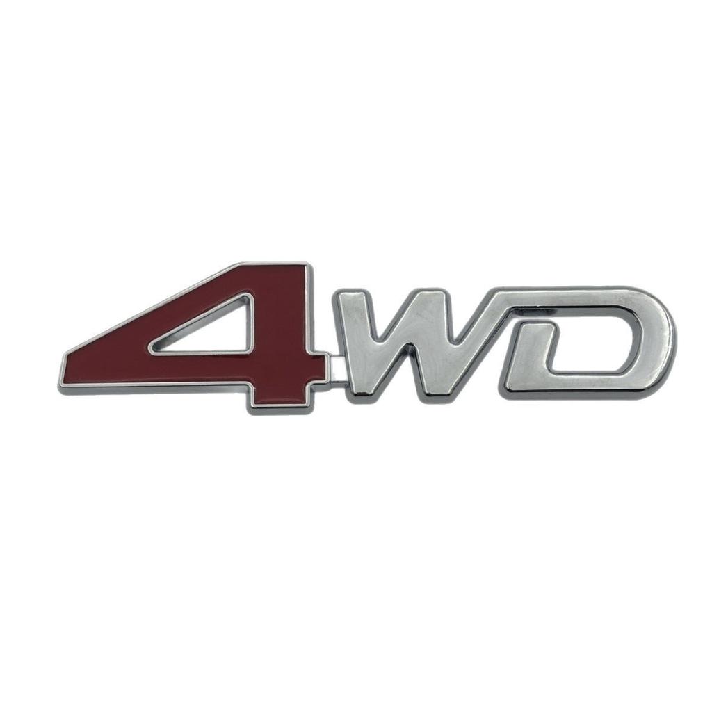 2pcs Car Styling Rear Side Metal Car 4WD Sticker 3D Badge Car Emblem Badge Decal Auto Decor Styling 4WD for SUV Trunk