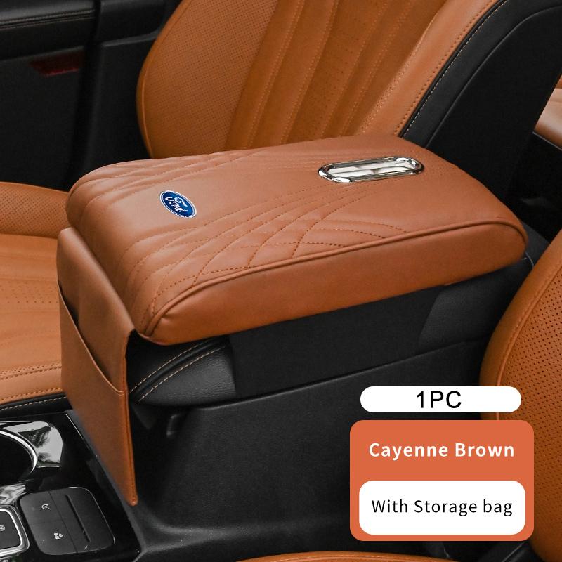 For Ford Car Multi-function Armrest Box Booster Cushion Leather Height Pad Focus Mk2 Mk3 Mk4 Fiesta Ranger Mondeo S-MAX Kuga