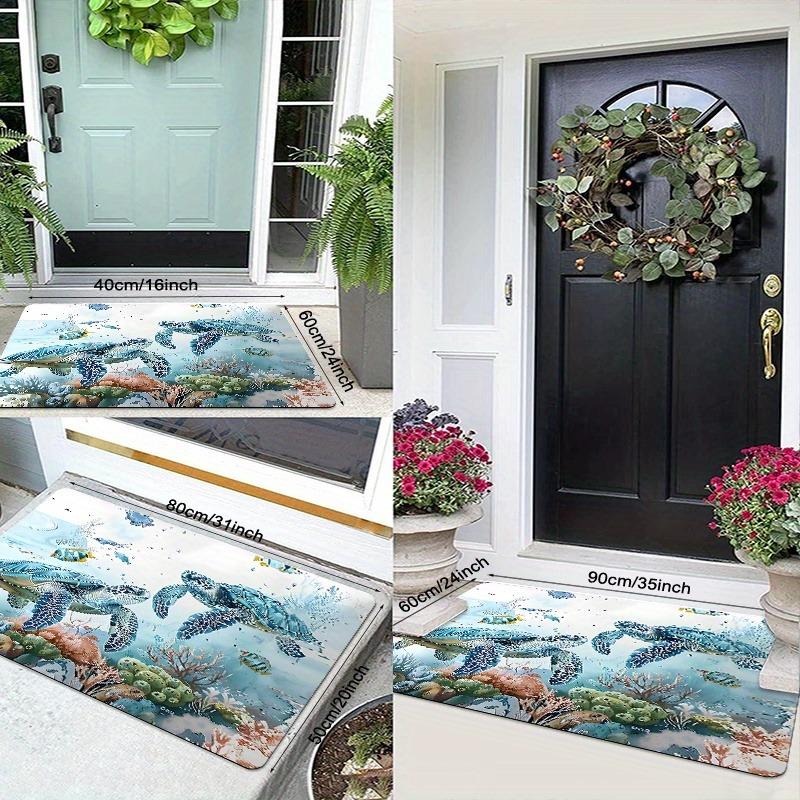 1PC HD Sea Turtle Pattern Door Mats Kitchen Rugs Non-SlipPop Design Bedroom Rugs Bath Mat Carpet for Home Sink Laundry Decor