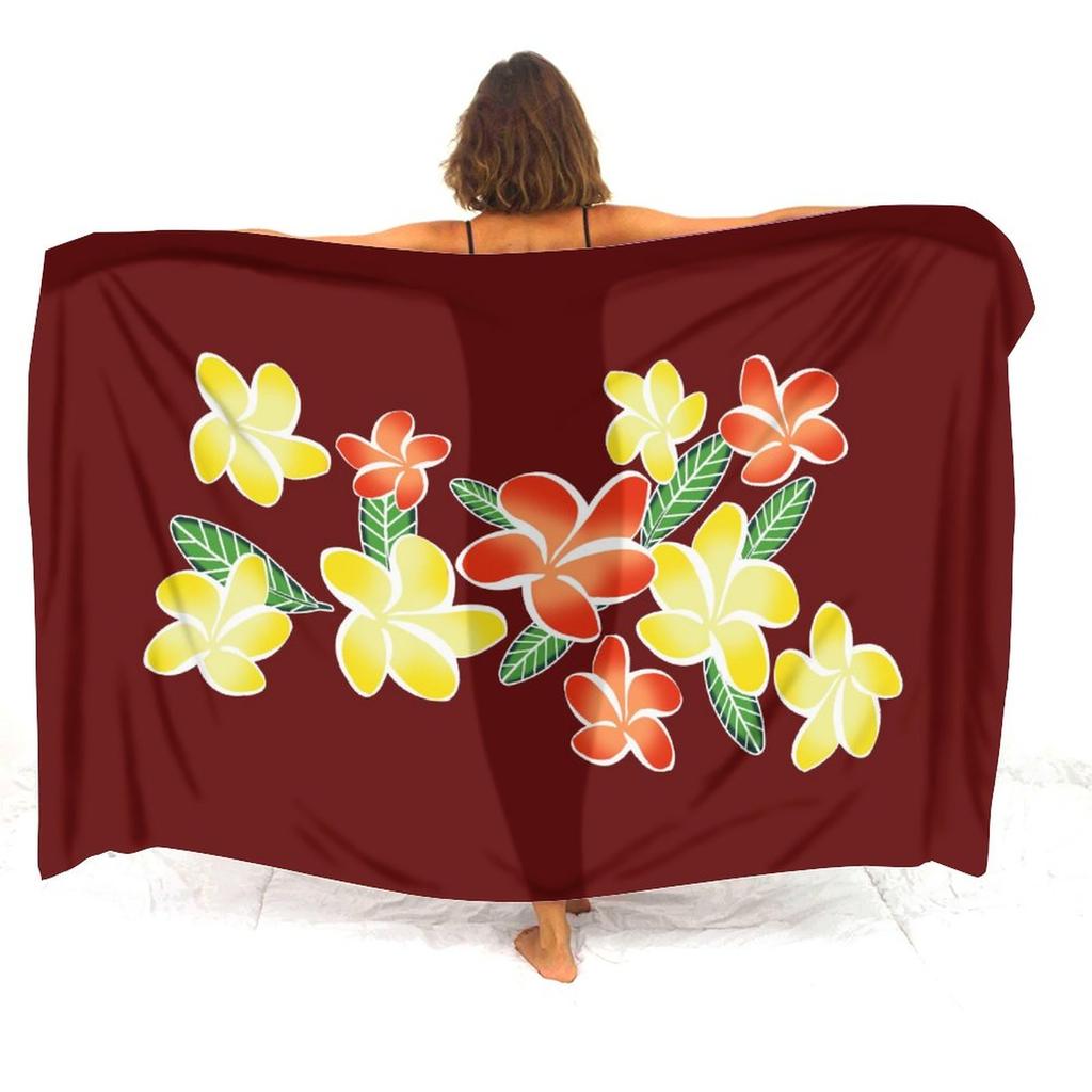 Bikini Coat Anti-Slip Sarong Hawaiian Vintage Pattern Custom Floral Print Polynesian Sarong Summer Beach Soft Shawl