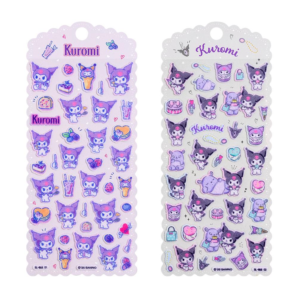 New Sanrio 3D Three-dimensional Cute Stickers Hello Kitty Kuromi Melody Decorative Cups Book Creative Rewards Bubble Stickers