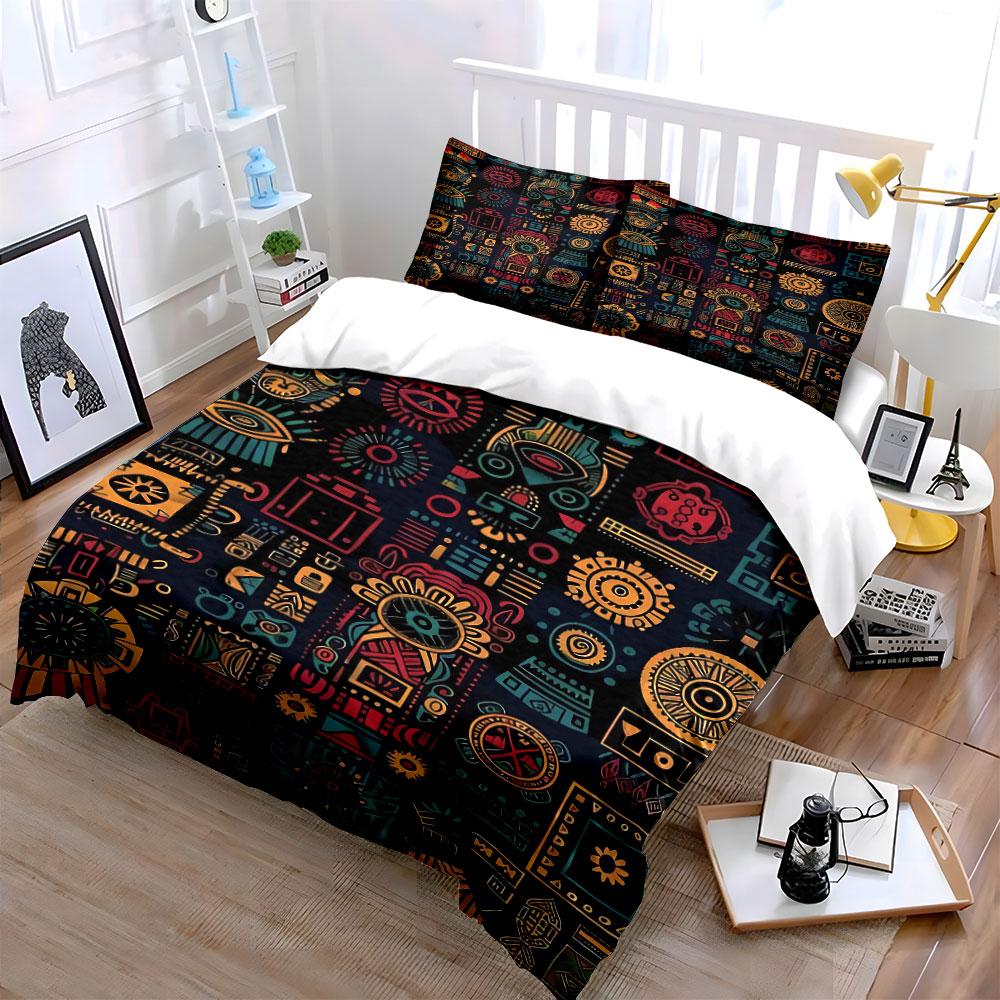 Geometric and tribal motifs. Bedding sets Duvet cover sets Duvet covers Pillowcases(1 * Duvet Cover 2 * Pillowcases without duvet insert)