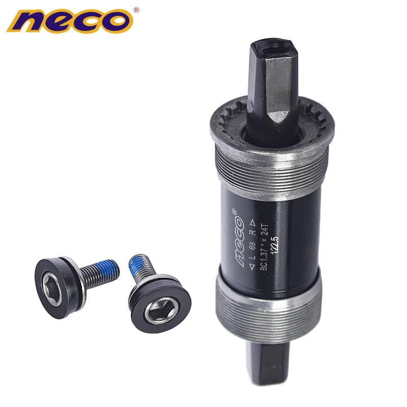Neco Bike Bottom Bracket Square Hole 68mm Bike Bottom Bracket Axis BB MTB Bottom Bracket 110.5 113 115 118 120 121.5 122.5 124.5