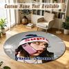 Round Rug Custom NameBillie Eilish Pattern Non Slip Carpet Home Floor Decor