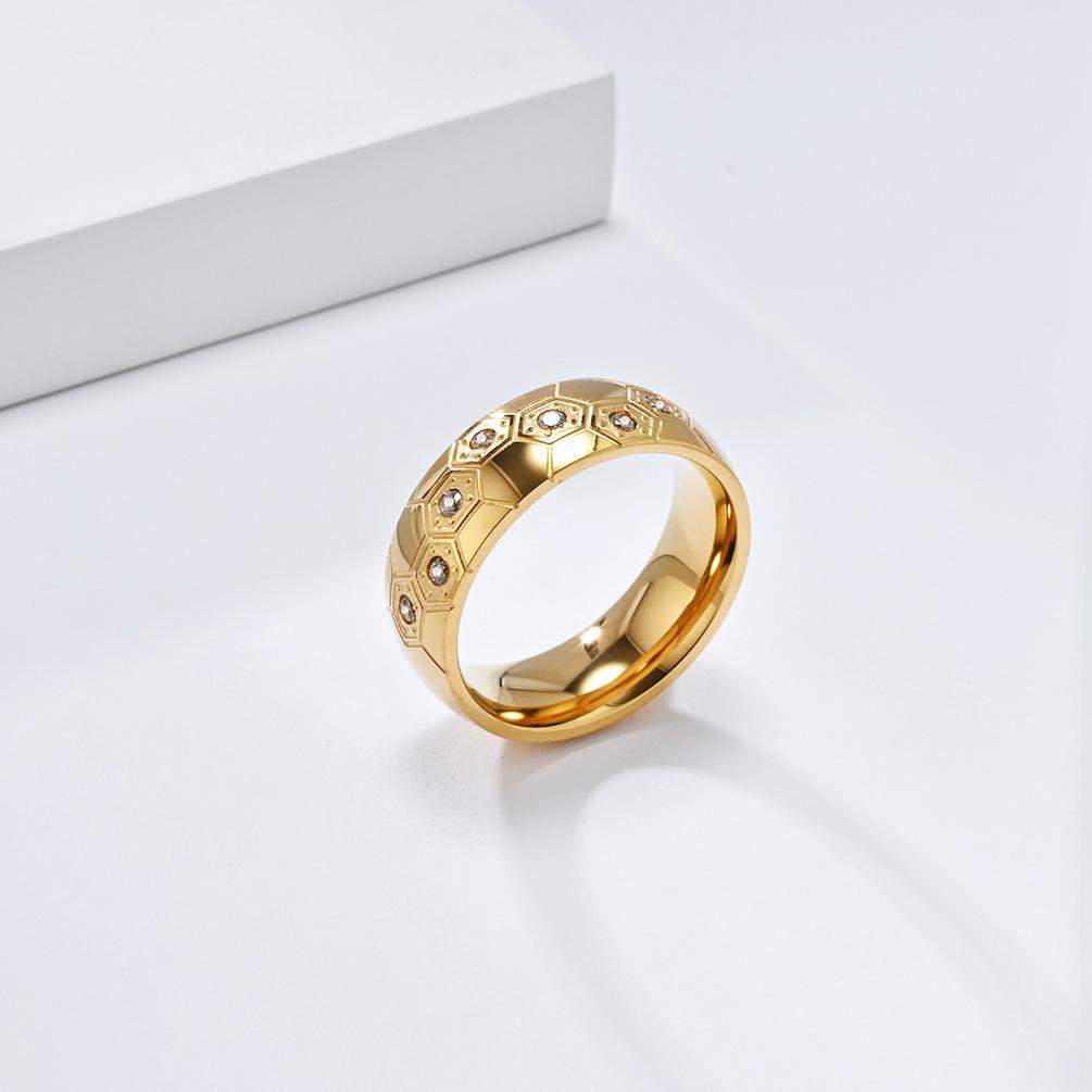 Stylish Titanium Steel Football Ring World Cup Souvenir for Men Women Soccer Fan Gift Stainless Steel Jewelry Casual Sports Themed Accessories