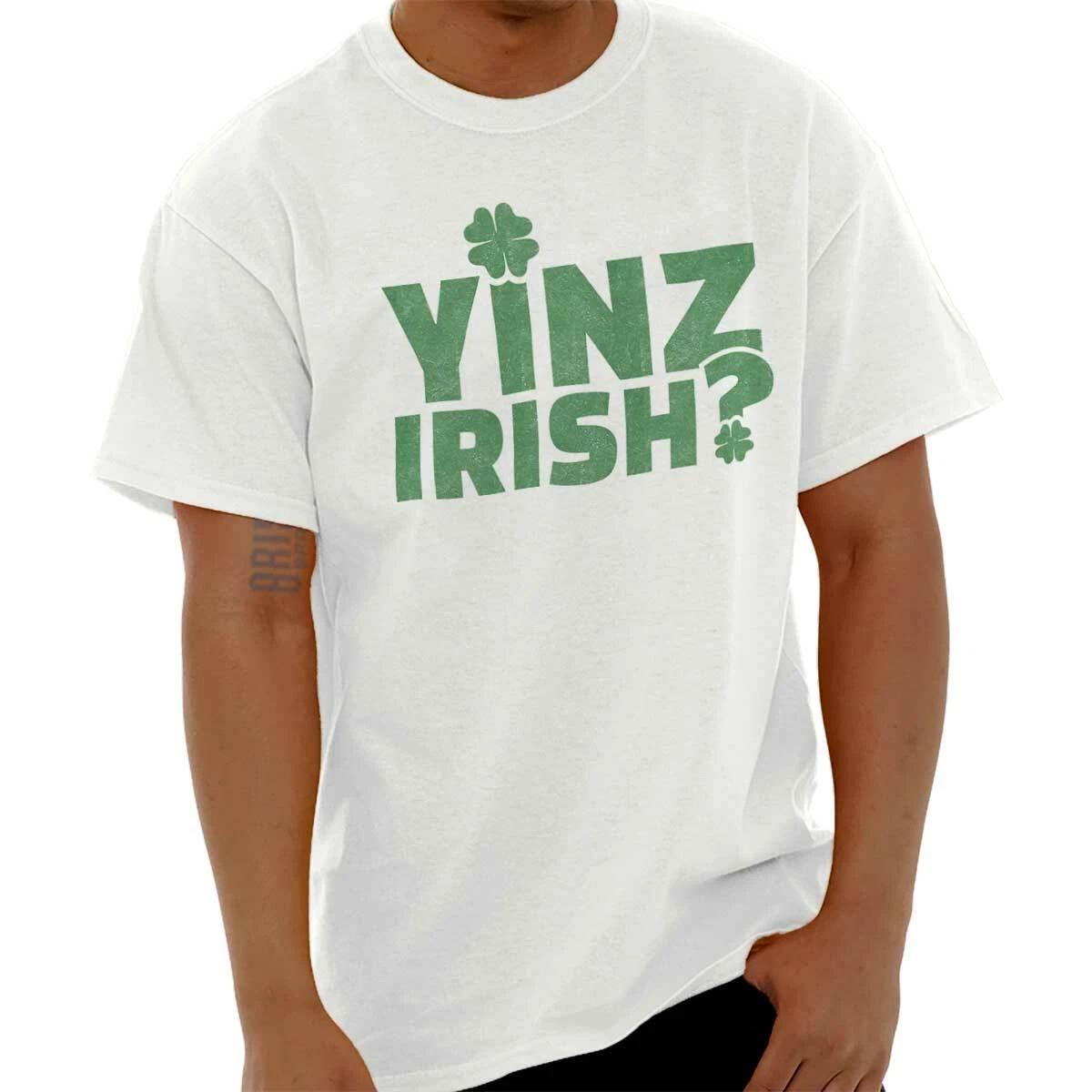 Yinz Irish St Patricks Day Irish Pittsburgh Womens or Mens Crewneck T Shirt Tee S