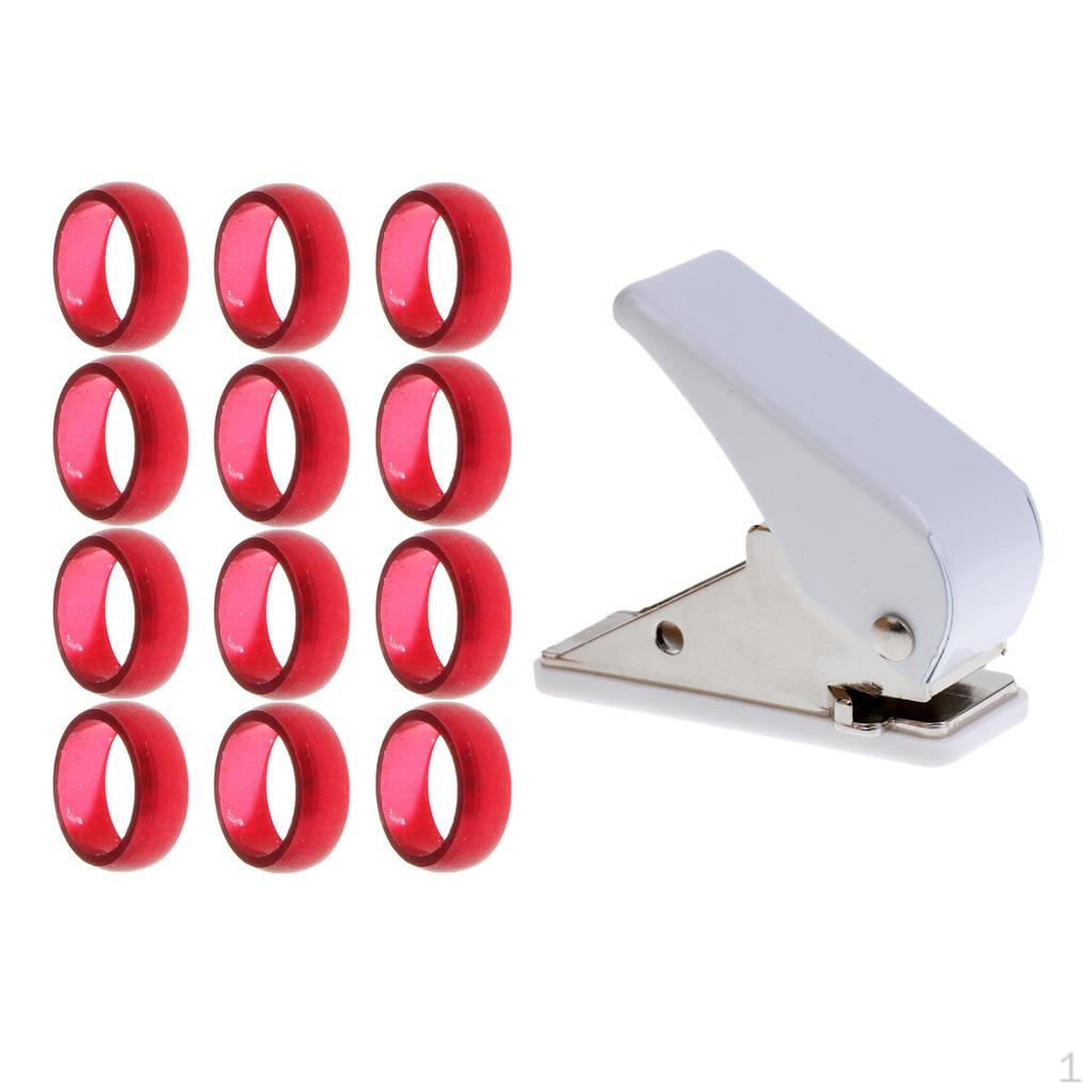 

Precision Hole Puncher with 12 Shaft Rings , Red