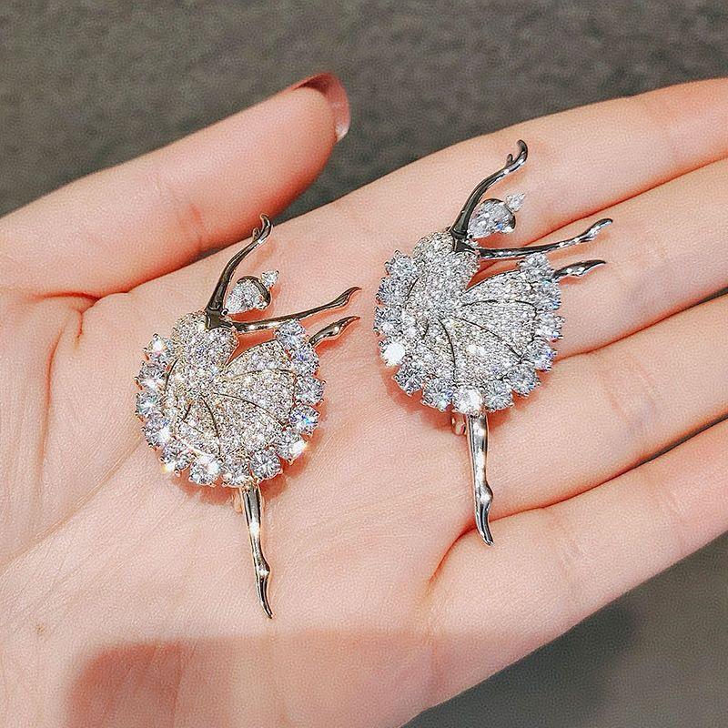 Elegant Ballet Dancer Brooch - Exquisite Fashion Corsage Pin for Dress or Suit