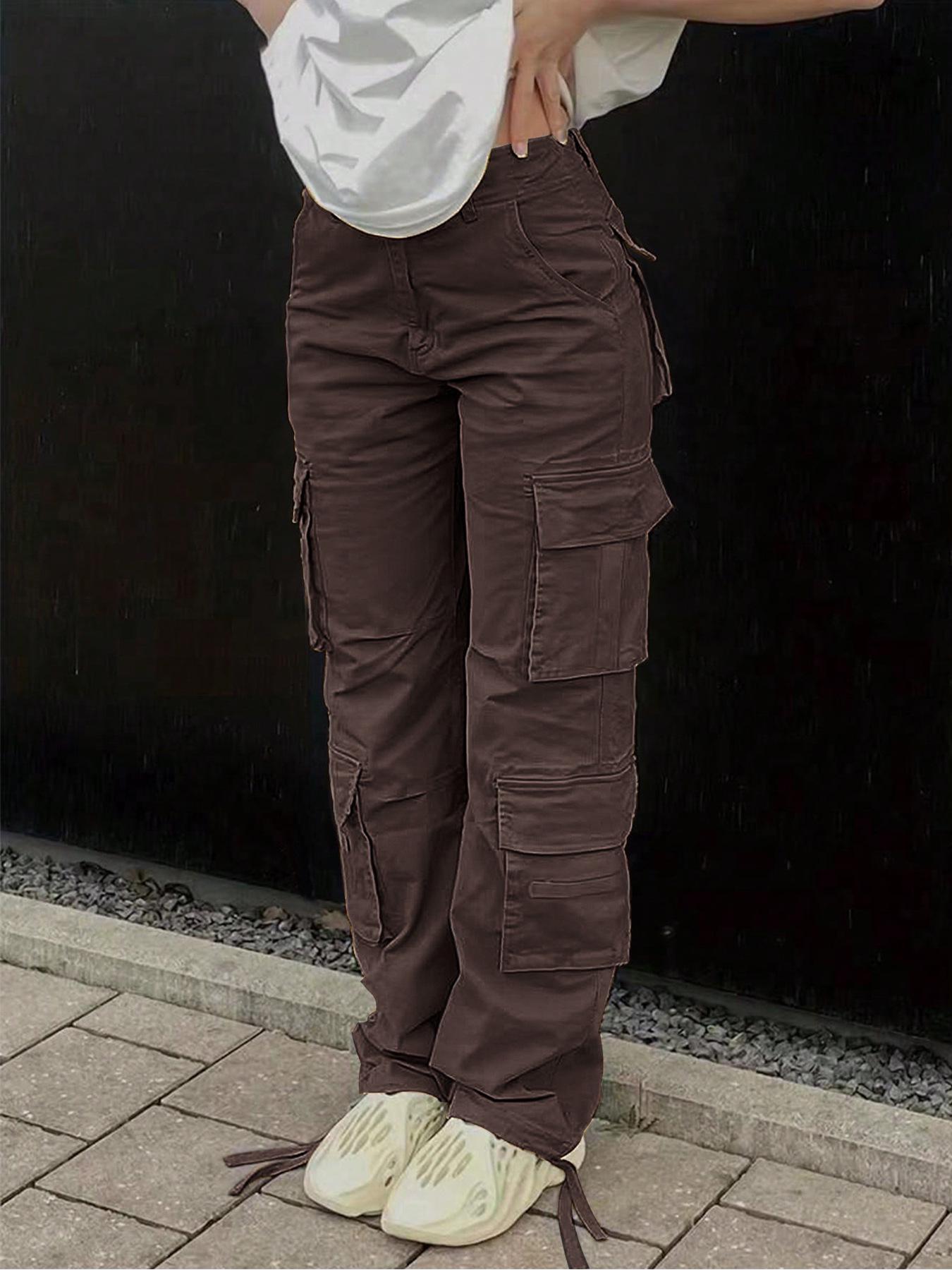 

Women s European Outdoor Casual Straight-Leg Work Pants - Spring/Summer Collection 8026 Medium кофейный