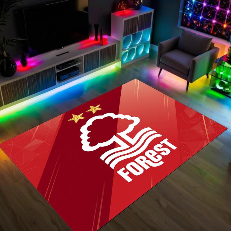 Nottingham Forest Design Kristall Samt Teppich Gemütlich Nicht?Rutschfester Teppich mit Aufdruck für Schlafzimmer Wohnzimmer Eingang