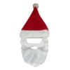 Velour Santa Hat With Plush Beard | Christmas Accessory, Play, Christmas Atmosphere Decoration, Cute Decoration, Christmas Mask
