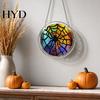 Ghost Themed Halloween Sign Acrylic Puzzle Decor, 2D Pumpkin Skeleton Hanging Sign, Faux Decoration Stained Glass Spooky for Party Home Stress Relief