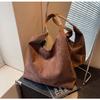 Retro soft-faced suede bread bag women's new autumn and winter popular large-capacity shoulder bag bucket bag