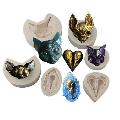 Gatto Diavolo 3D - Stampi in Resina Stampi in Silicone Testa di Gatto Stampo per Colata Animale per Resina Epossidica Stampo per Fondente Fai da Te Casa Ufficio