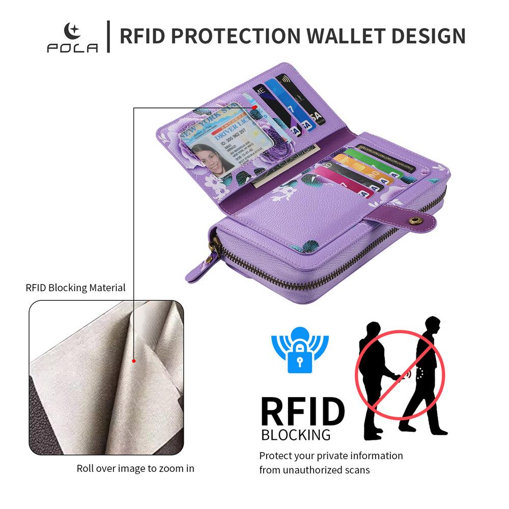 Flower Wristband Detachable Wallet Cards Holder Case for Samsung Galaxy S25 S24 S23 Ultra S22 Plus Note 20 Magnetic Cover