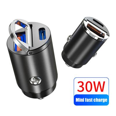 30W Car Charger USB Fast Charger QC 3.0 Quick Charge Type C PD Charging Adapter Cigarette Socket Lighter Mobile Phone Charger