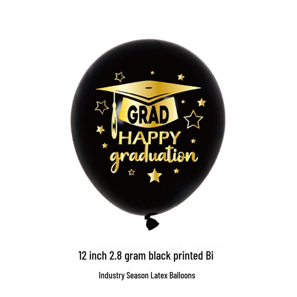 Graduation Party 12-inch Latex Balloons - Printed Celebration Decor for Teachers and Students