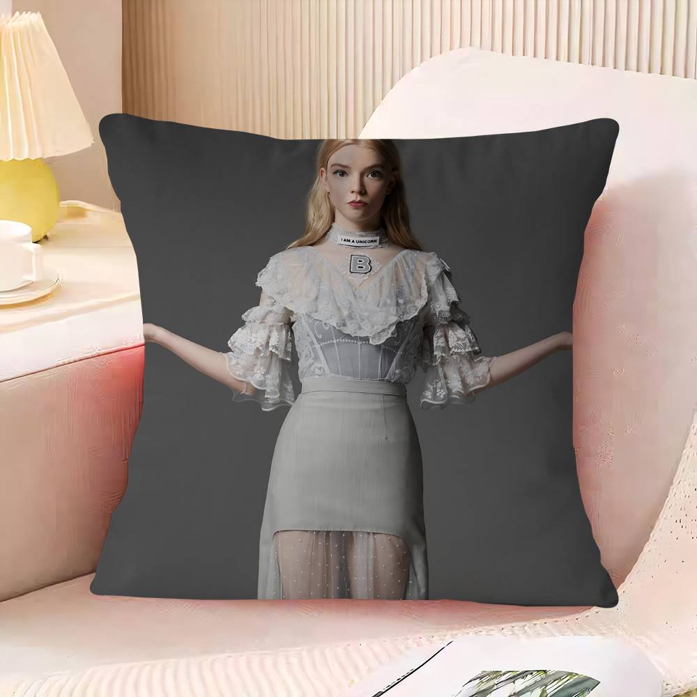 

Actor Anya Taylor Joy Stitch Lucky Dragon Pillow Cover Sofa Cushion Cover Home Room Decoration Children Gift 16x16Inch