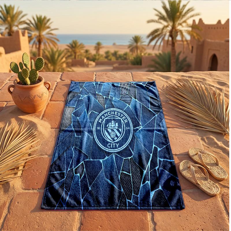 Asciugamano da Spiaggia in Microfibra con Stampa Manchester City Asciugatura Rapida Assorbente Grande Asciugamano per Spiaggia Nuoto Viaggio