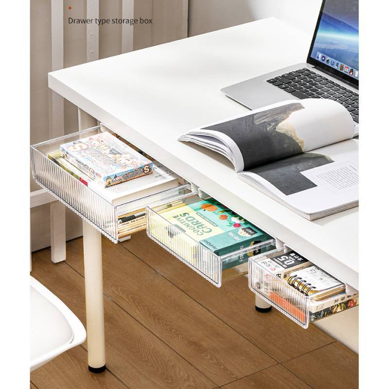 Abs Plastic Drawer Style Desk Organizer With Hidden Pen Holder For Students And Office Use