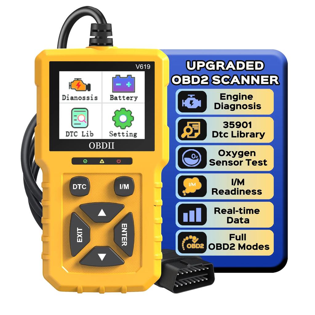 Instrument de diagnosticare scaner OBD2, cititor de coduri de verificare a motorului cu resetare, cititoare de coduri auto și instrumente de scanare pentru toate vehiculele OBDII/EOBD