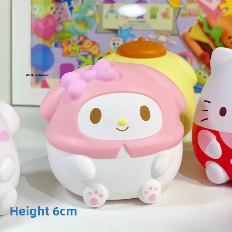 

Sanrio HelloKitty Melody Kuromi Pompom Purin Cinnamorol Slow Rebound Pinch Music Decompression Vent Toy squishy Decompression