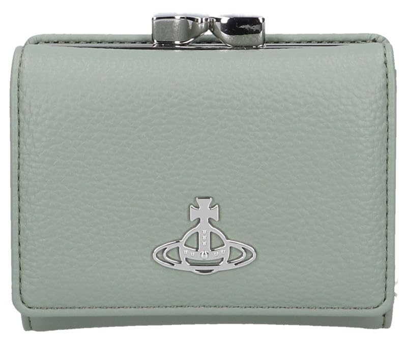 

Vivienne Westwood PU Grain Small Frame 5115002NW S000D M40 Green Tri-fold Wallet, Wallet, [Used] зелений