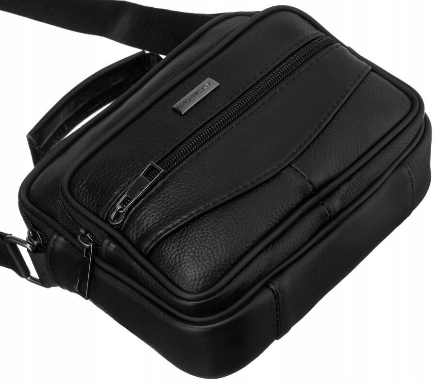 Men's Shoulder Bag Made Of Natural Leather - Rovicky