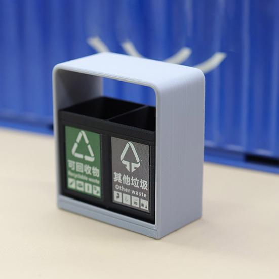 Miniature Trash Can 1/12 Scale Doll Mansion Accessories Realistic Tiny Outdoor Trash Bin for Imaginative Play Collectors