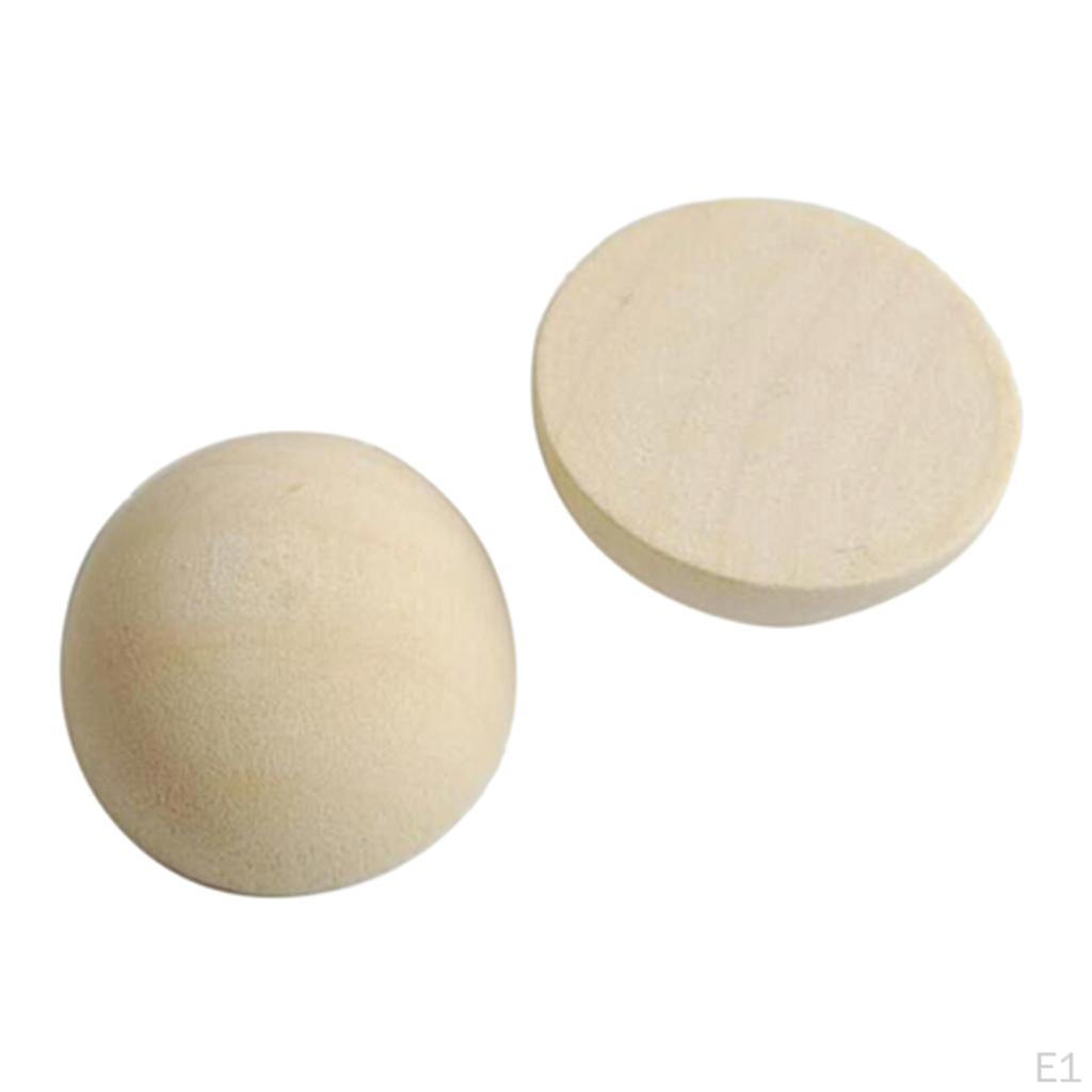 Balls,Unfinished Half Wooden Balls, Mini Hemisphere, Craft Balls for DIY Projects, Kids Arts