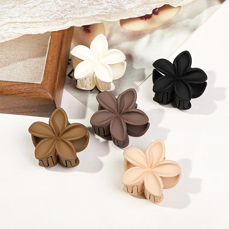 

5/10 шт. маленькие заколки-краб для волос с цветком для женщин и девочек, матовые прямоугольные зажимы для волос, полукруглые заколки для тонких волос