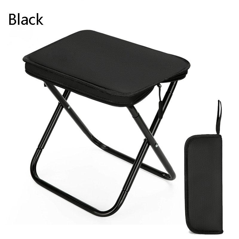 Portable Foldable Stool Double Oxford Fabric Compact Pouch Chair Lightweight Travel Seat for Public Transport Metro Emergency Stool