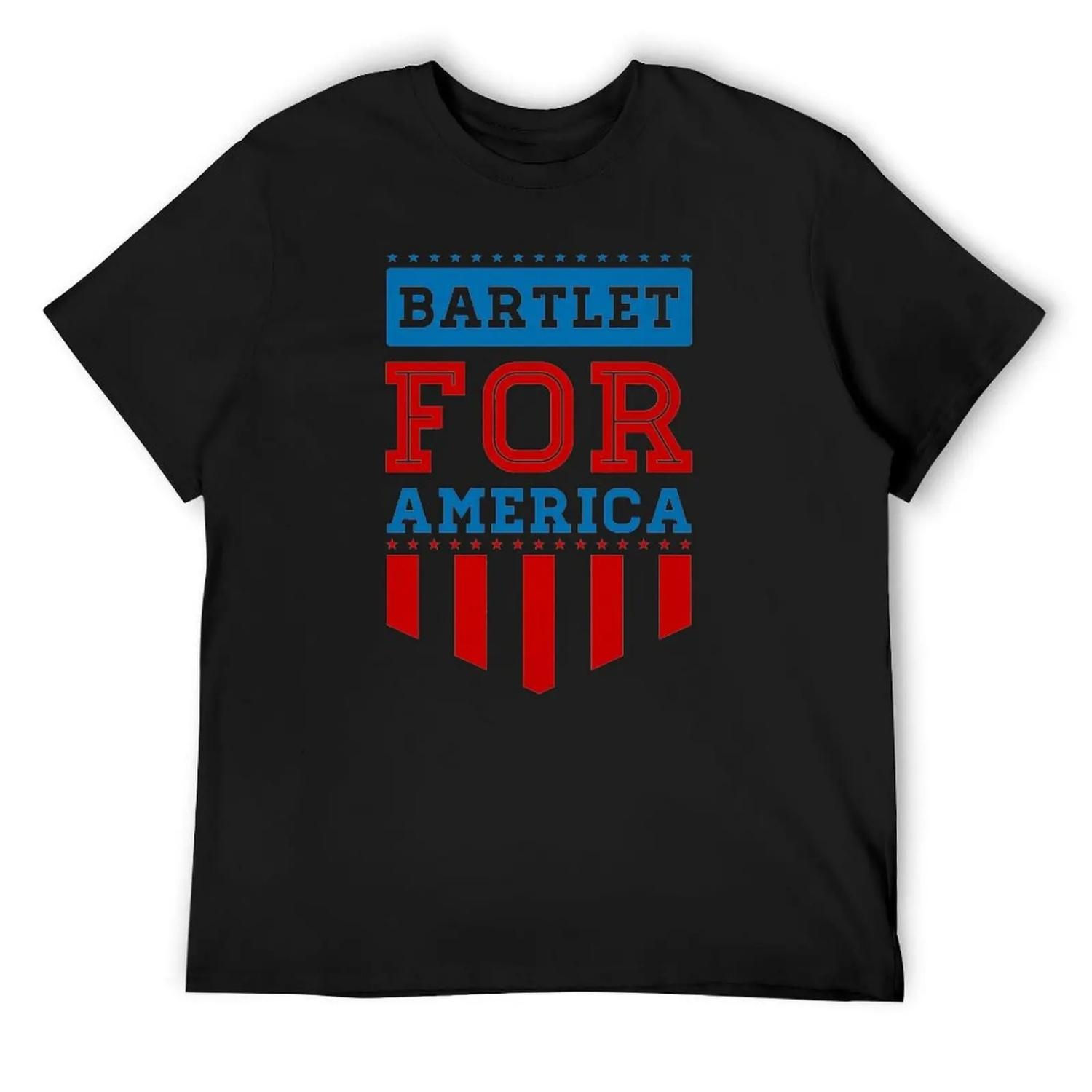 

bartlet for america T-Shirt blanks graphic shirts fashion shirts quick-drying mens graphic t-shirts big and tall XXXXXL чорний