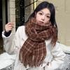 New Koi grid scarf women's Korean atmosphere scarf classic simple and versatile warm student shawl