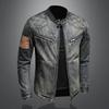 Marvel Venom Denim-Motorradjacke für Herren – Herbst 2024, Retro-Arbeitskleidung mit Stehkragen.