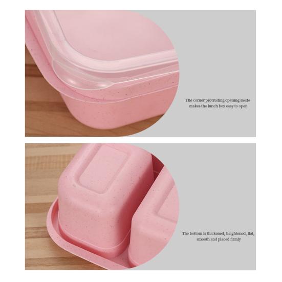 Divided Lunch Box with Sealing Lid Multi-Compartment Meal Prep Container Microwave Safe Bento Box for Work And School