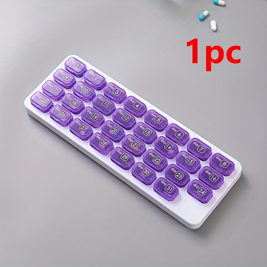 1PC travel portable 31-grid small medicine box, monthly independent storage medicine box digital transparent household medicine box, 11 * 3.93lnch