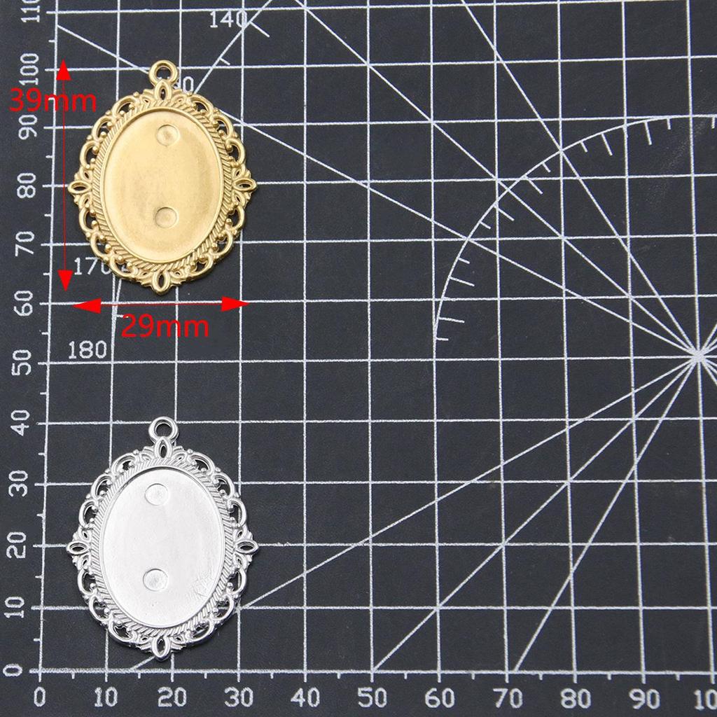 2-Color Oval Gold Stainless Steel Base Tray Necklace (18x25mm) Jewelry Accessories