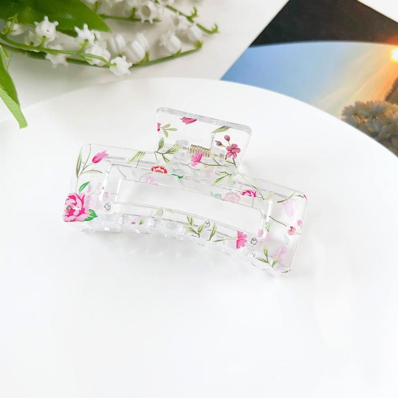 Sweet Fruit Heart-shaped Printed Grab Clip Shark Clip Simple and Fresh Semi-tied Hair Clip and Hair Accessory