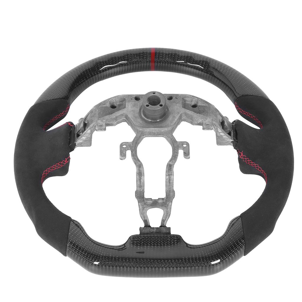 Carbon Fiber Steering Wheel Suede with Red Stitching Fit for Nissan 370z 2009-2020
