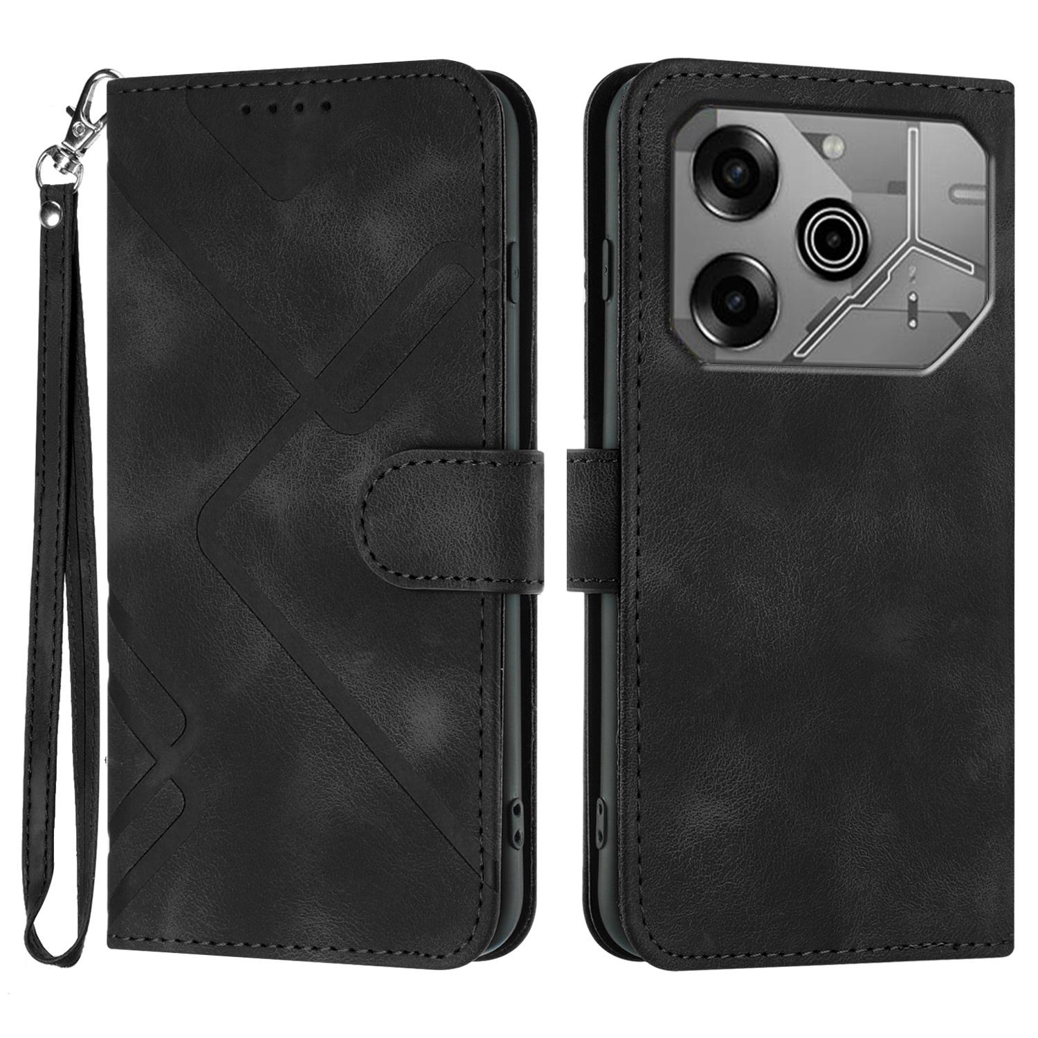 

YX0040 For TECNO Pova 6 5G/Pova 6 Pro 5G Leather Case Geometry Phone Cover Black