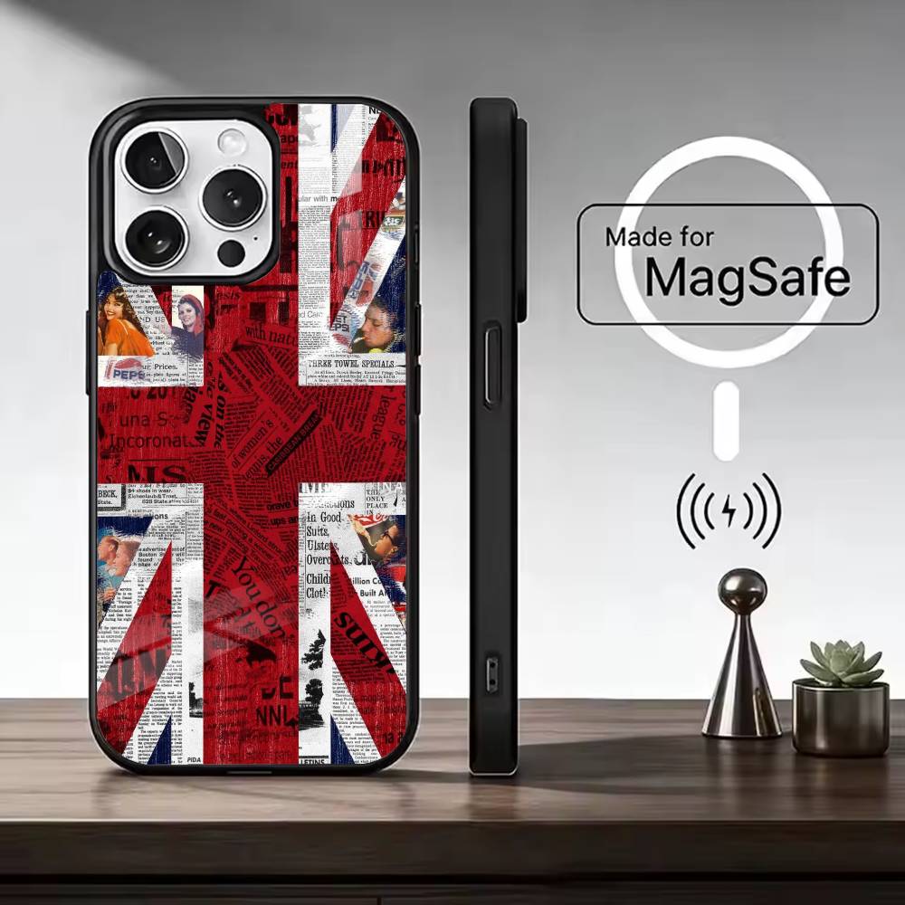 England F-Flag Fan Support For Football Phone Case For iPhone17,16,15,14,13,12,11 Plus,Pro Max, New Magnetic Wireless Charging