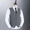 Vest Waistcoat Men's Brand Slim-Fit V Neck Dress Vests Mens Formal Business
