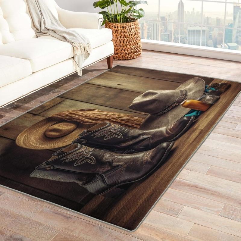Nature Woman Face Area Rug Abstract Forest Art Print Carpet Non-Slip Indoor Floor Mat for Living Room Bedroom Office