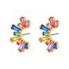Cross-border Hot Selling Sweet Temperament Stud Earrings with Mixed Color Zirconia - Women's Accessories