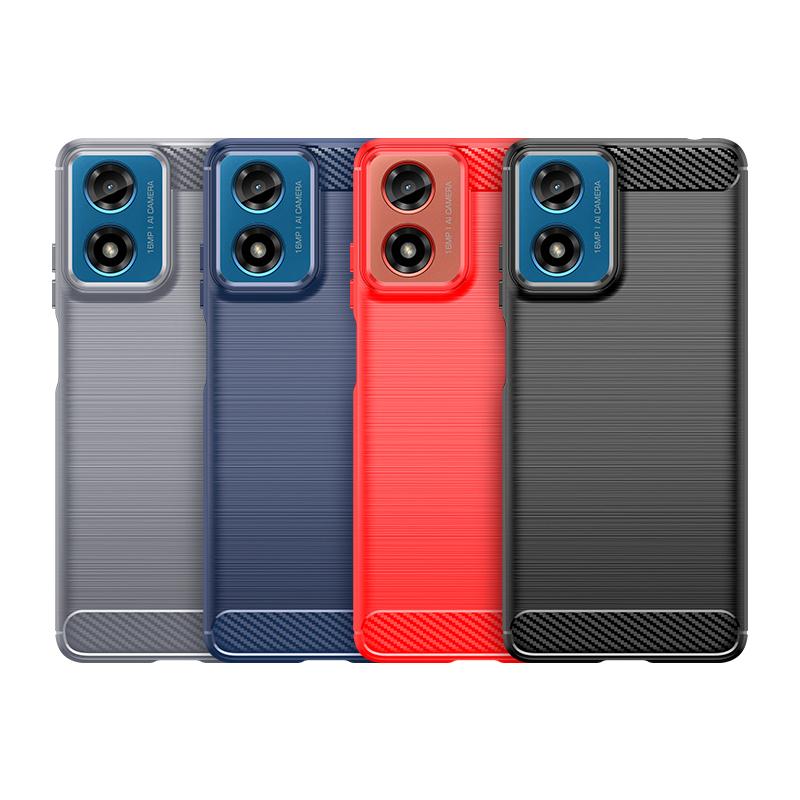 For Moto G04 Case Cover Moto G04 Capas Carbon Fiber Phone Bumper Back Shockproof Soft TPU Fundas Motorola Moto G 04 G04 G34 G24