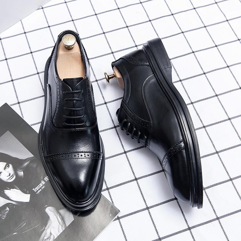 Leather shoes men's formal business men's shoes British style heightening pointed men's suit leather shoes spring and autumn new wedding shoes