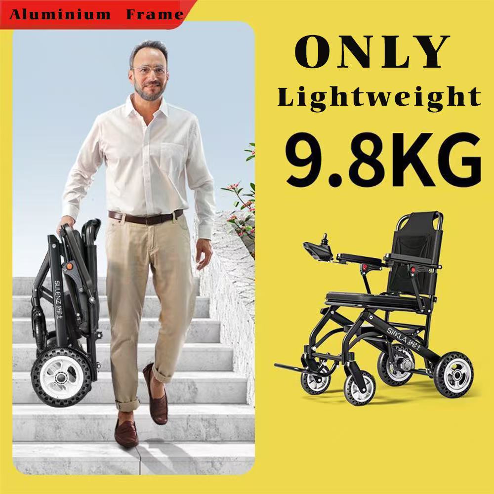 9.8kg Εξαιρετικά Ελαφρύ Αναδιπλούμενο Ηλεκτρικό Αναπηρικό Αμαξίδιο Εγκεκριμένο για Αεροπορικές Εταιρείες Ισχύος από Ανθρακονήματα για Ηλικιωμένους με Έλεγχο μέσω Εφαρμογής Έξυπνο Σκούτερ